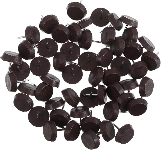 100pcs Brown Plastic Nail-on Furniture Feet Levelers Anti-Slip Floor Protectors by LIFKICH