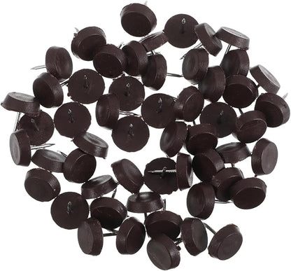 100pcs Brown Plastic Nail-on Furniture Feet Levelers Anti-Slip Floor Protectors by LIFKICH
