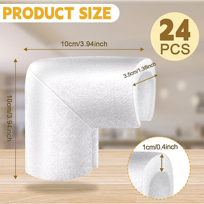 24 Pcs Foam Corner Protectors for Shipping, L-Shaped Edge Guards for TV Moving - Image 2
