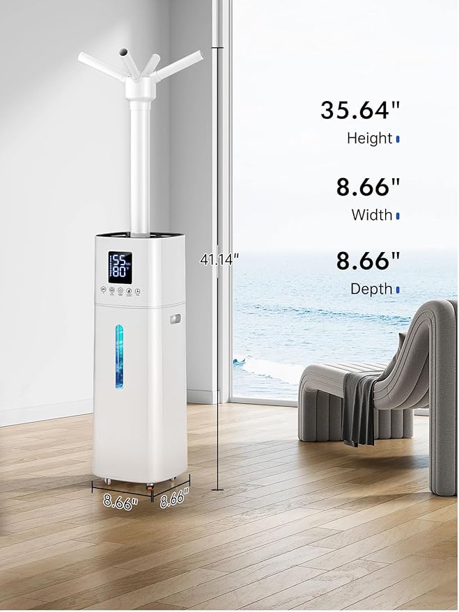 15L/4Gal Humidifier Large Room, 600mL/h Misting, 1200ft² Coverage, Auto - Image 8