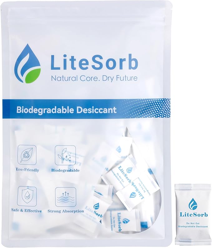 Natural Wood Pulp Moisture Absorbers, Premium Moisture Absorption Desiccants by LiteSorb