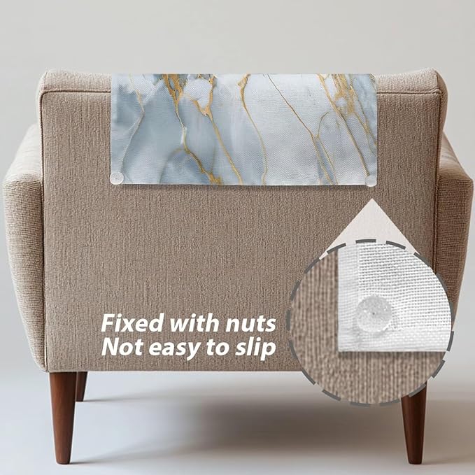 Blue Marble Headrest Cover Furniture Covers - Image 5