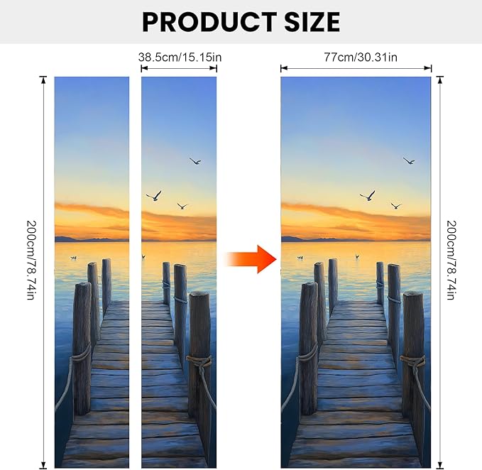 3D Door Stickers, Peel and Stick Vinyl Wallpaper, Self-Adhesive Mural Door Cover - Image 3