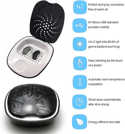 Portable USB Electric Dehumidifier Hearing Aid Dryer, Temperature Range 104-122 - Image 2