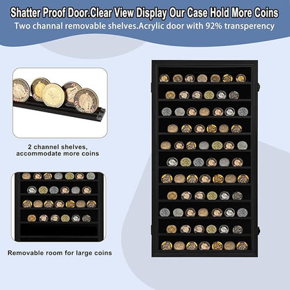 Jinchuan Military Challenge Coin Display Case Lockable Cabinet Holder Shadow Box - Image 3