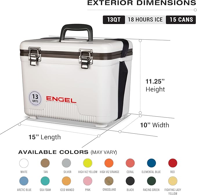 ENGEL 13qt Leak-Proof, Air Tight, Drybox Cooler and Small Hard Shell Lunchbox - Image 5
