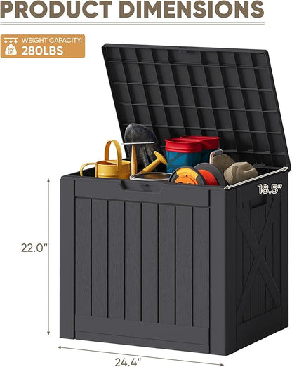 JUMMICO 42 Gallon Deck Box Waterproof, Resin Outdoor Storage Box - Image 3