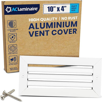 10x4 Inch Air Return Vent Cover Decorative – Premium Aluminum AC Vent Cover by LAMINAIRE