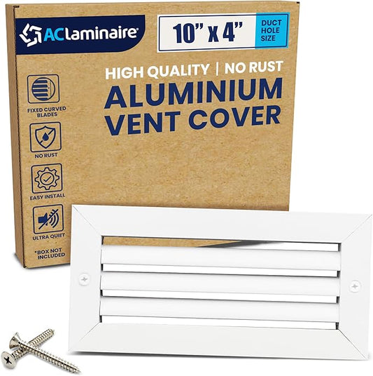 10x4 Inch Air Return Vent Cover Decorative – Premium Aluminum AC Vent Cover by LAMINAIRE
