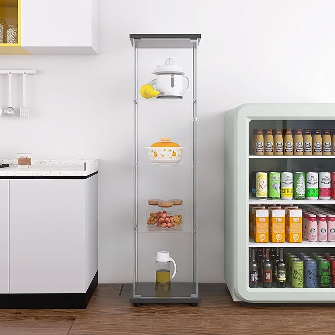 Yoluckea 4 Shelves Glass Display Cabinet - Image 2