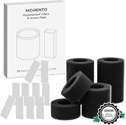 MORENTO Humidifier Replacement Water Filters 10 Pack & Aroma Pads 10 Pack by MORENTO