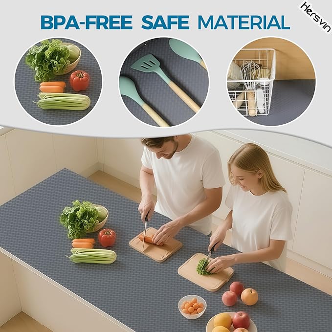 Hersvin Shelf Liners 20 in x 20 ft EVA Drawer Mats, Non-Adhesive Cupboard Pad - Image 4