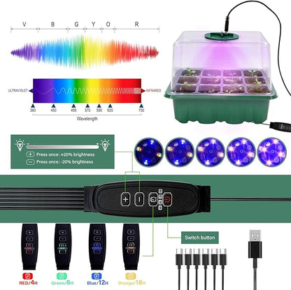 6 Pack Seed Starter Kit with Grow Light 72 Cells Plant Starter Trays with 3.9 - Image 4