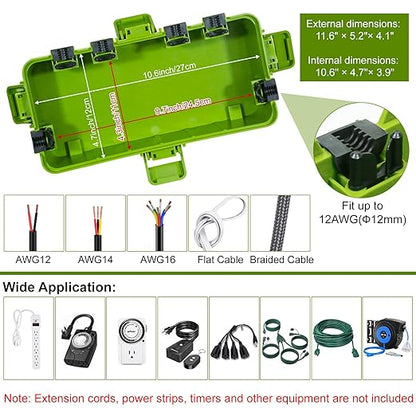 Outdoor Electrical Box Waterproof, OUTDSPLY Medium Outdoor Electrical Boxw/ 6 - Image 5