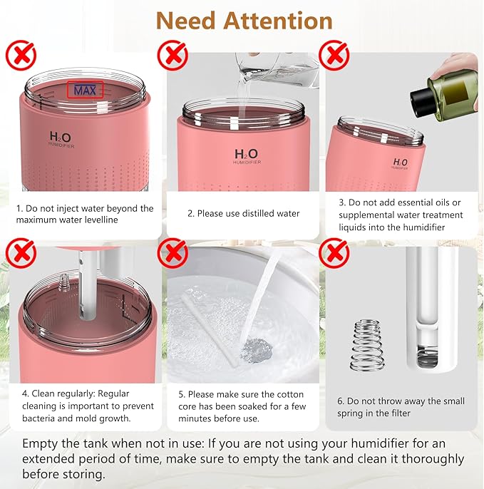 Portable Mini Humidifier, Auto Shut-Off, 2 Mist Modes, Small Humidifiers - Image 7