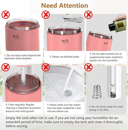 Portable Mini Humidifier, Auto Shut-Off, 2 Mist Modes, Small Humidifiers - Image 7