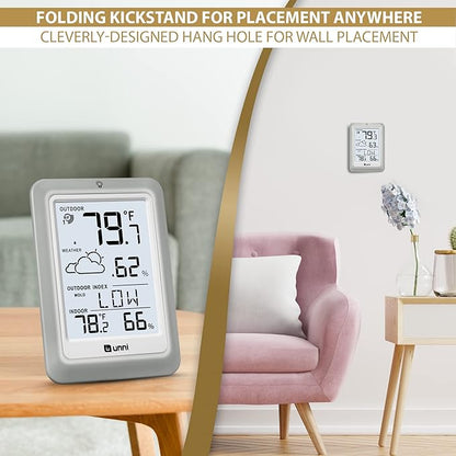 Indoor Outdoor Thermometer Hygrometer Wireless Weather Station, Temperature - Image 8