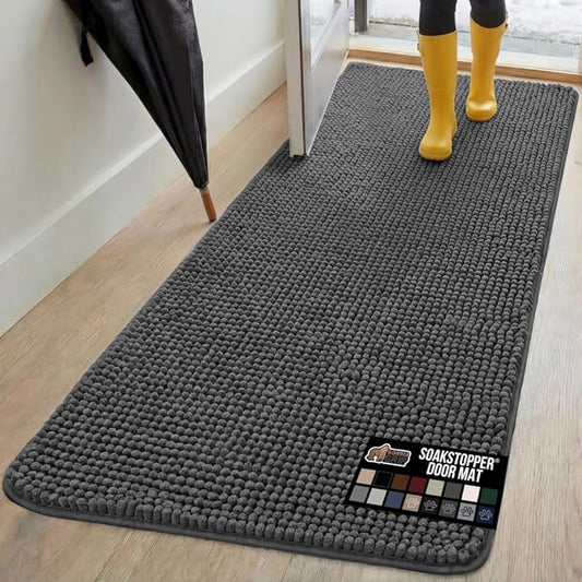 GORILLA GRIP SOAKSTOPPER Dog Door Mat, 70x24 Machine Washable Rug Absorbent by GorillaGrip