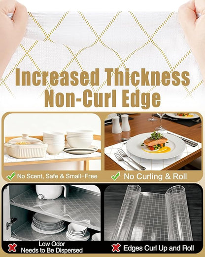 Shelf Liners for Kitchen Cabinets Non-Adhesive, Non-Slip Thickened Shelf Paper - Image 4