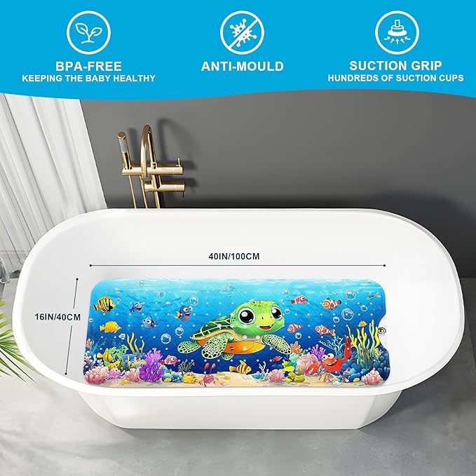 XIYUNTE Baby Bath Mat for Tub Non Slip Kids Bath Mat - Image 2