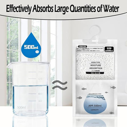 Moisture Absorbers 12 Pack，Hanging Closet Dehumidifier Bags, Humidity Packs - Image 3