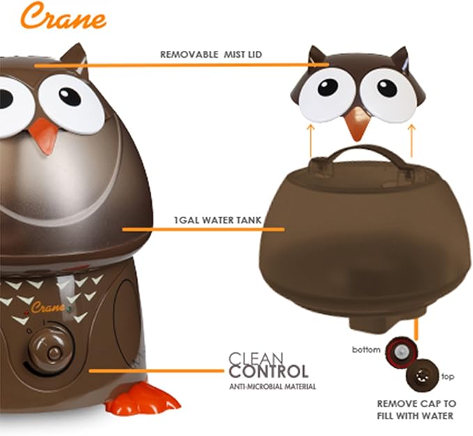 Crane Animal Humidifier for Bedroom, Ultrasonic Cool Mist for Baby Nursery - Image 7