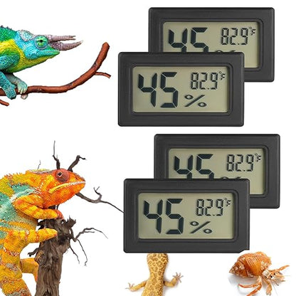 Reptile Thermometer and Humidity Gauge Digtal Terrarium Thermometer Rectangle by SerundoAuto