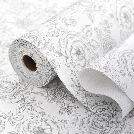 Floral Drawer and Shelf Liner for Kitchen, Non-Slip Non-Adhesive Cabinet Liners by Insigoo
