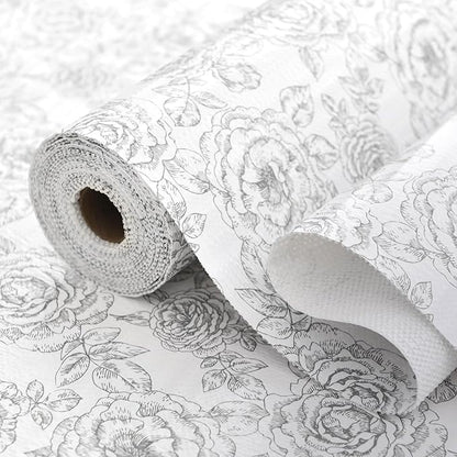 Floral Drawer and Shelf Liner for Kitchen, Non-Slip Non-Adhesive Cabinet Liners by Insigoo