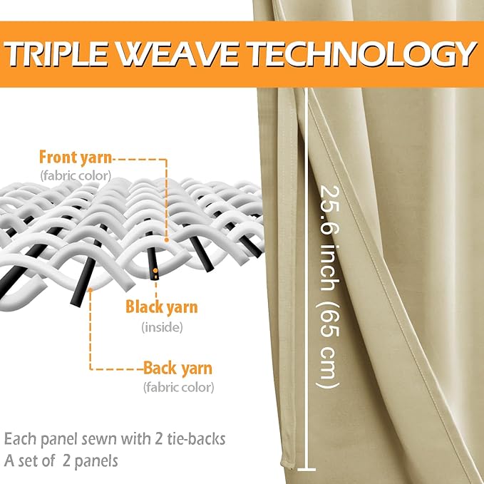 Hiasan Room Darkening Window Curtain Panels, Light Blocking, Noise Reducing - Image 5
