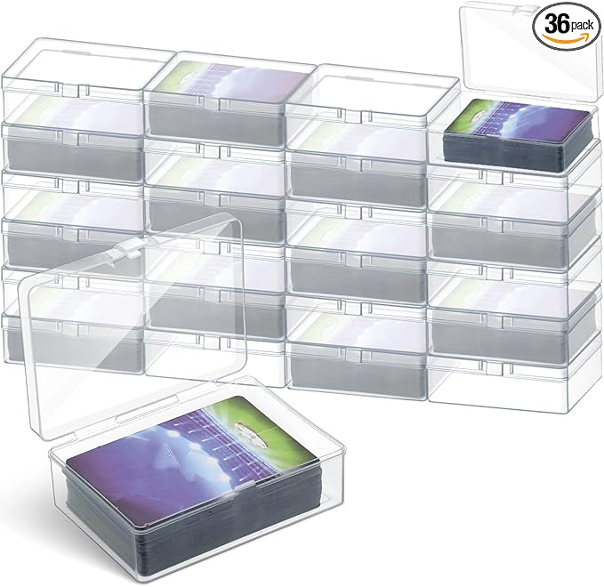 Vicenpal 36 Pcs Playing Card Boxes Clear Plastic Deck Cases Trading Card by Vicenpal