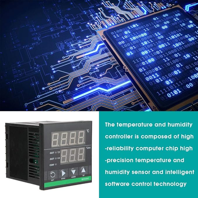 MH0302 Panel Mounted Digital Temperature Humidity Controller Sensor Cable - Image 8