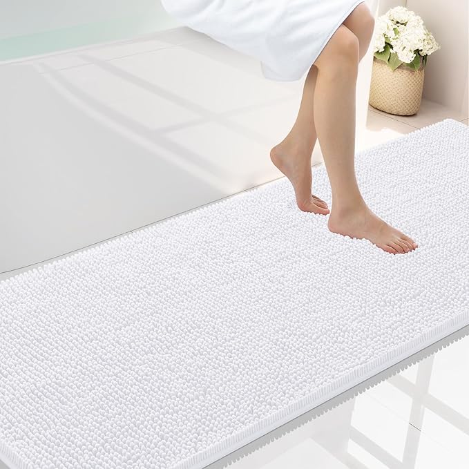 Smiry Luxury Chenille Bathroom Rugs 70x24, Extra Soft and Absorbent Shaggy Bath by Smiry