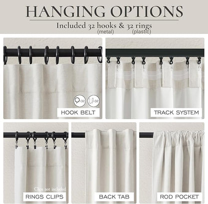 Lush Decor Curtains for 104-106 Inch Windows 2 Panel Sets, 105 Inch Curtains - Image 3