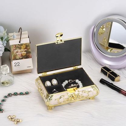 Hipiwe Jewelry Storage Chest Rectangular Keepsake Storage Box Trinket - Image 4