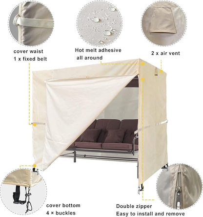 Outdoor 3 Triple Seater Hammock Swing Cover - Image 3