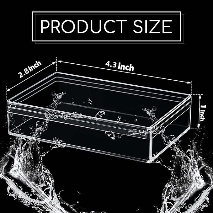 Clear Acrylic Box with Lids, 4 Pack 4.3x2.7x1 Inch Plastic Square Cube Candy - Image 2