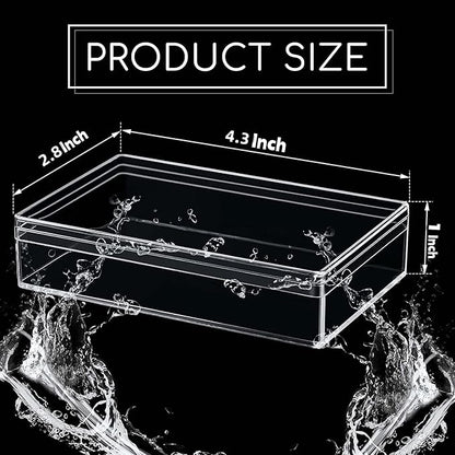 Clear Acrylic Box with Lids, 4 Pack 4.3x2.7x1 Inch Plastic Square Cube Candy - Image 2
