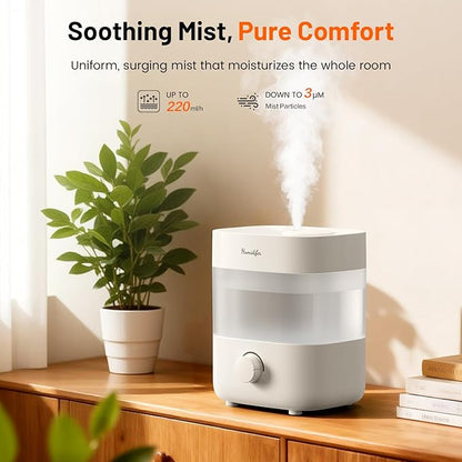 Humidifiers for Bedroom, 2L Tank for 15H, 20dB Quiet Mist Time, Dual Nozzles - Image 4