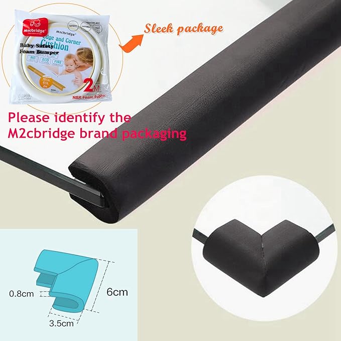 M2cbridge U Shape Extra Thick Furniture Table Edge Protectors Foam 6.5 Ft - Image 2