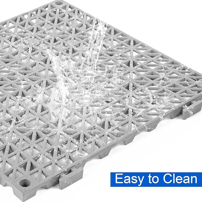 MYFAMIREA Modular Interlocking Cushion 24 Pack 11.8" x 11.8" Rubber Floor Tiles - Image 5