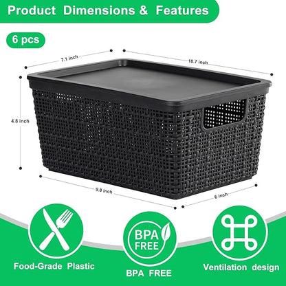 6 Pack Plastic Storage Baskets - Image 3
