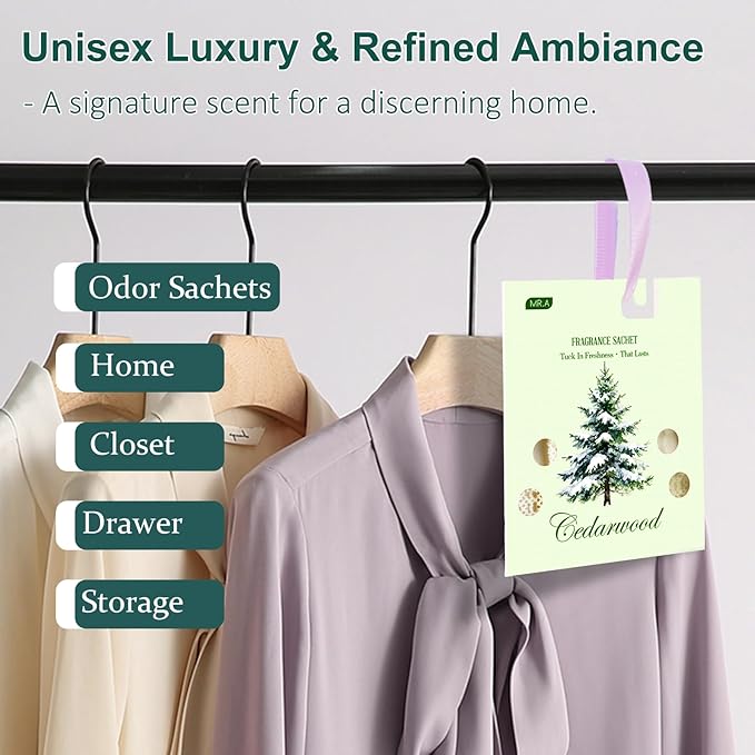 13 Packs Cedar Sachet Bags for Drawer and Closet, Fresh Scents Drawer - Image 6