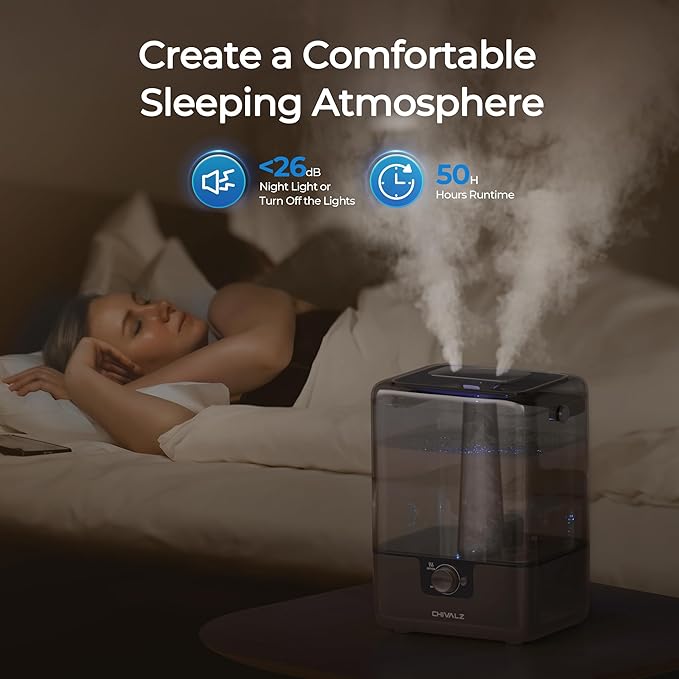 CHIVALZ Humidifiers for Bedroom, 6L Cool Mist Humidifiers for Baby Nursery - Image 3