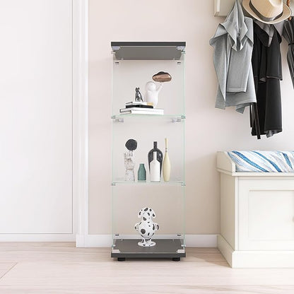 Yoluckea 3 Shelves Glass Display Cabinet - Image 3