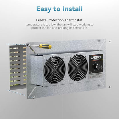 CADPXS Crawlspace Ventilation Fan, Crawlspace Fan Vent - Image 4