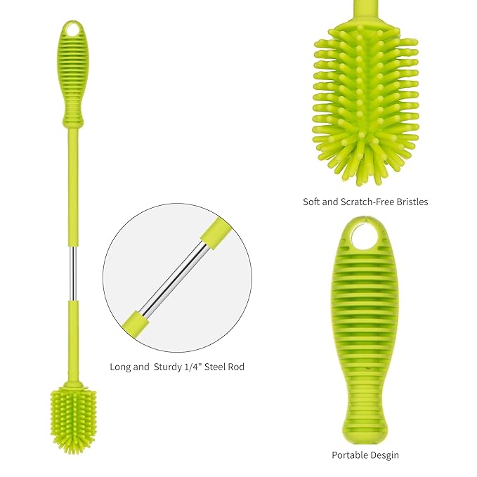 A-Brush Silicone Bottle Cleaner Brush, Long Handle - Image 3