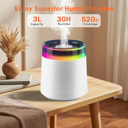 Humidifiers for Bedroom Home, 3L Top Fill Cool Mist Humidifier for Baby Nursery - Image 4