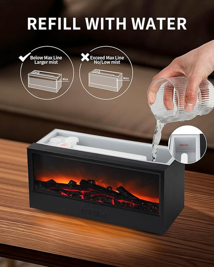 Essential Oil Diffuser, 7-Color Fireplace Flame Aromatherapy Humidifier - Image 8