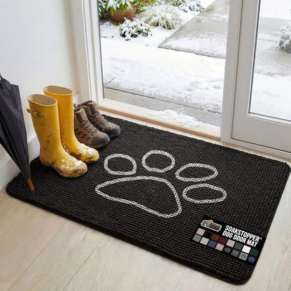GORILLA GRIP SOAKSTOPPER Dog Door Mat, 48x30 Machine Washable Rug Absorbent by GorillaGrip